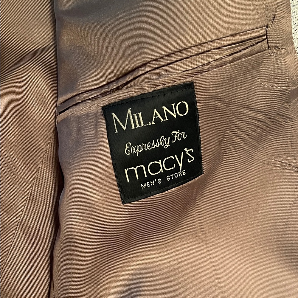 Milano Men's Light Gray Checkered Blazer - Picture 4 of 5